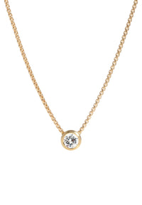 Solitaire Diamond Bezel Necklace