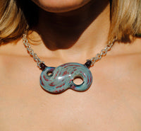 Thick O Chain with OOAK Glass Pendant