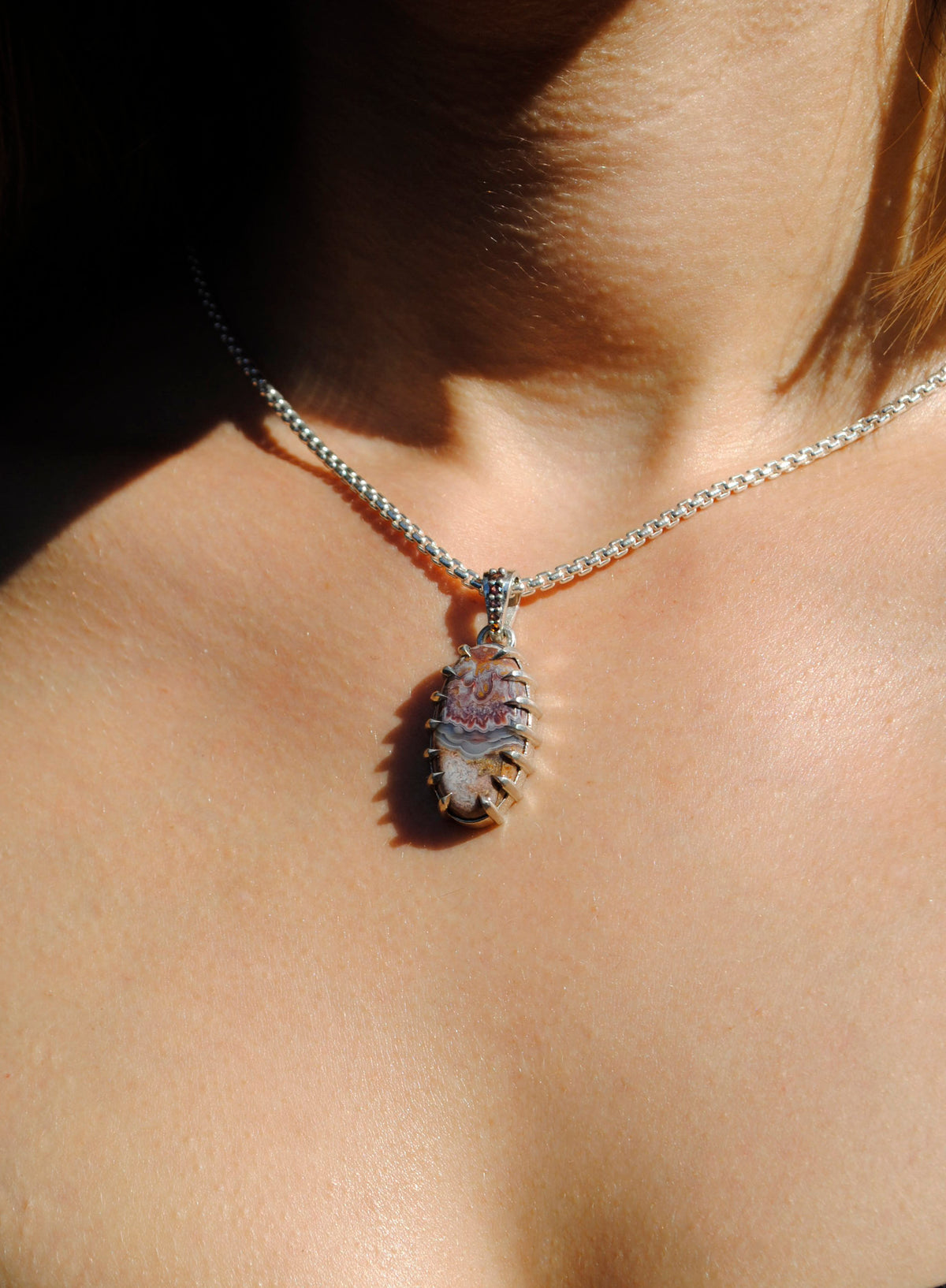 Crazy Lace Agate Pendant