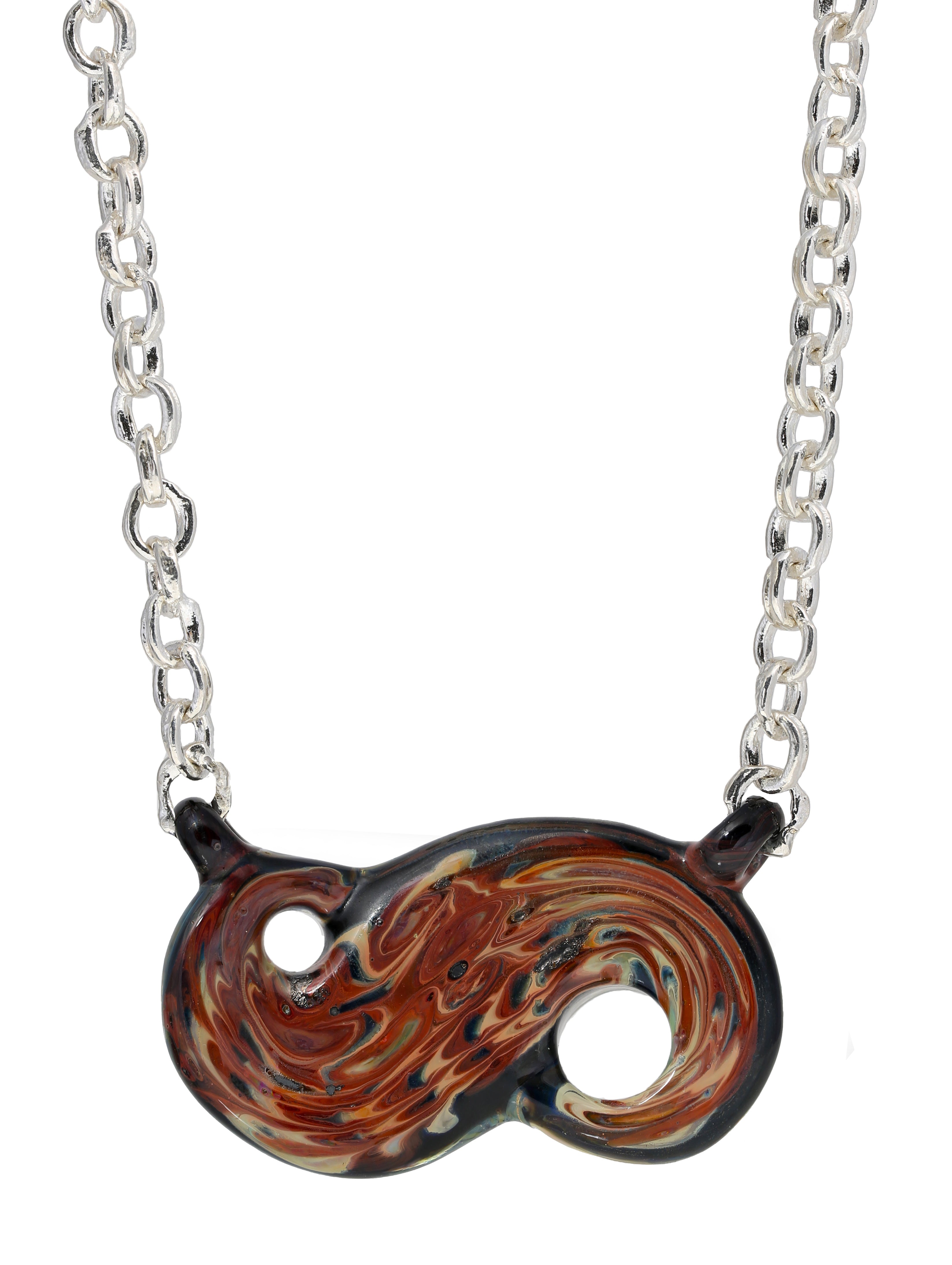 アクセサリー K18 Illusion Glass Pendant Pendant. Thick O Chain with OOAK Glass Pendant – Isabelle Ecker Jewelry