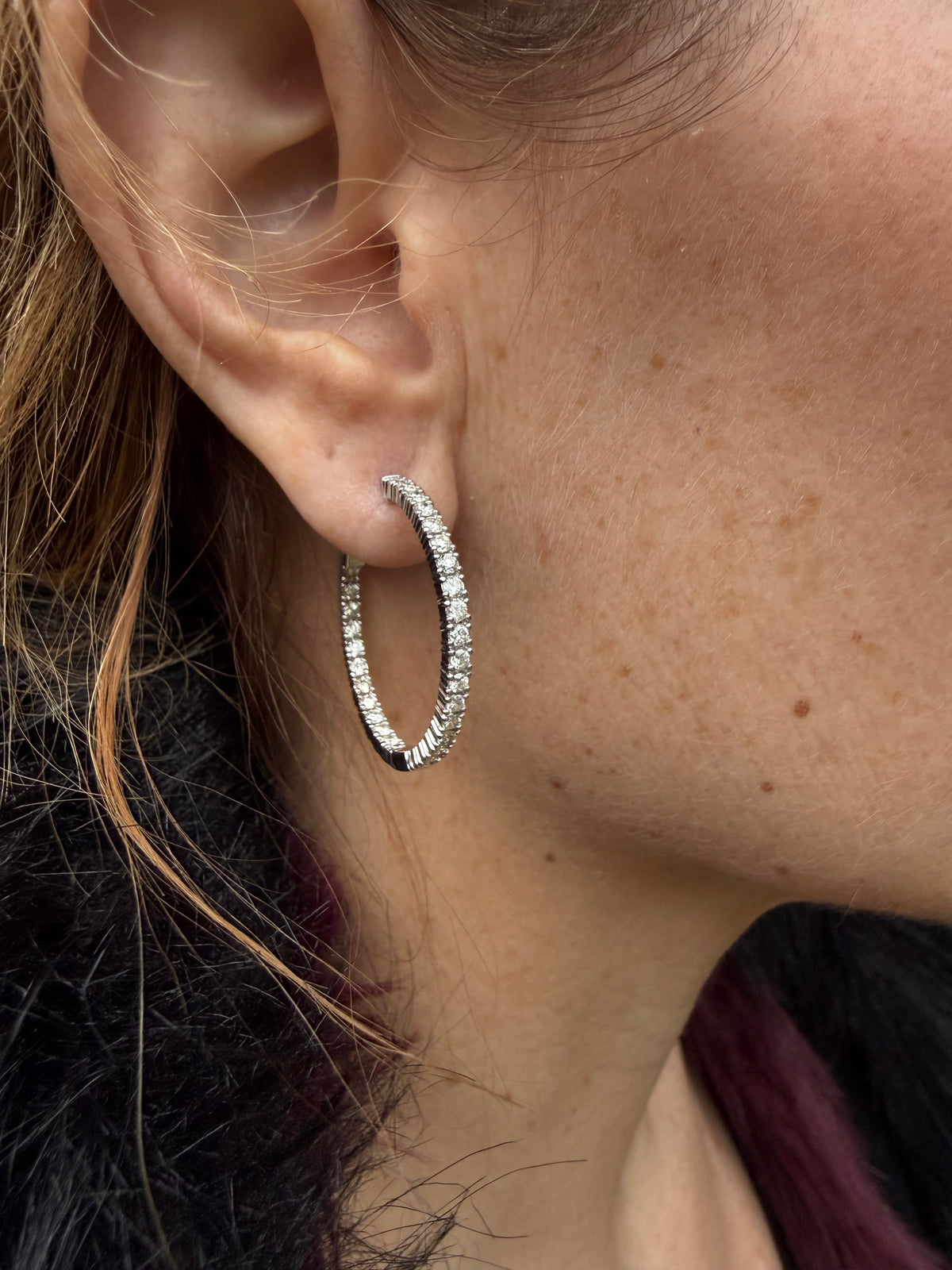 Inside Out Diamond Hoops