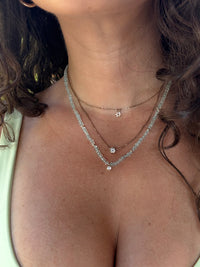 Aquamarine & Diamond Necklace