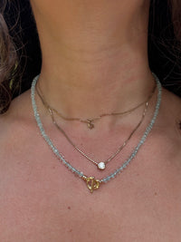 Aquamarine & Diamond Necklace