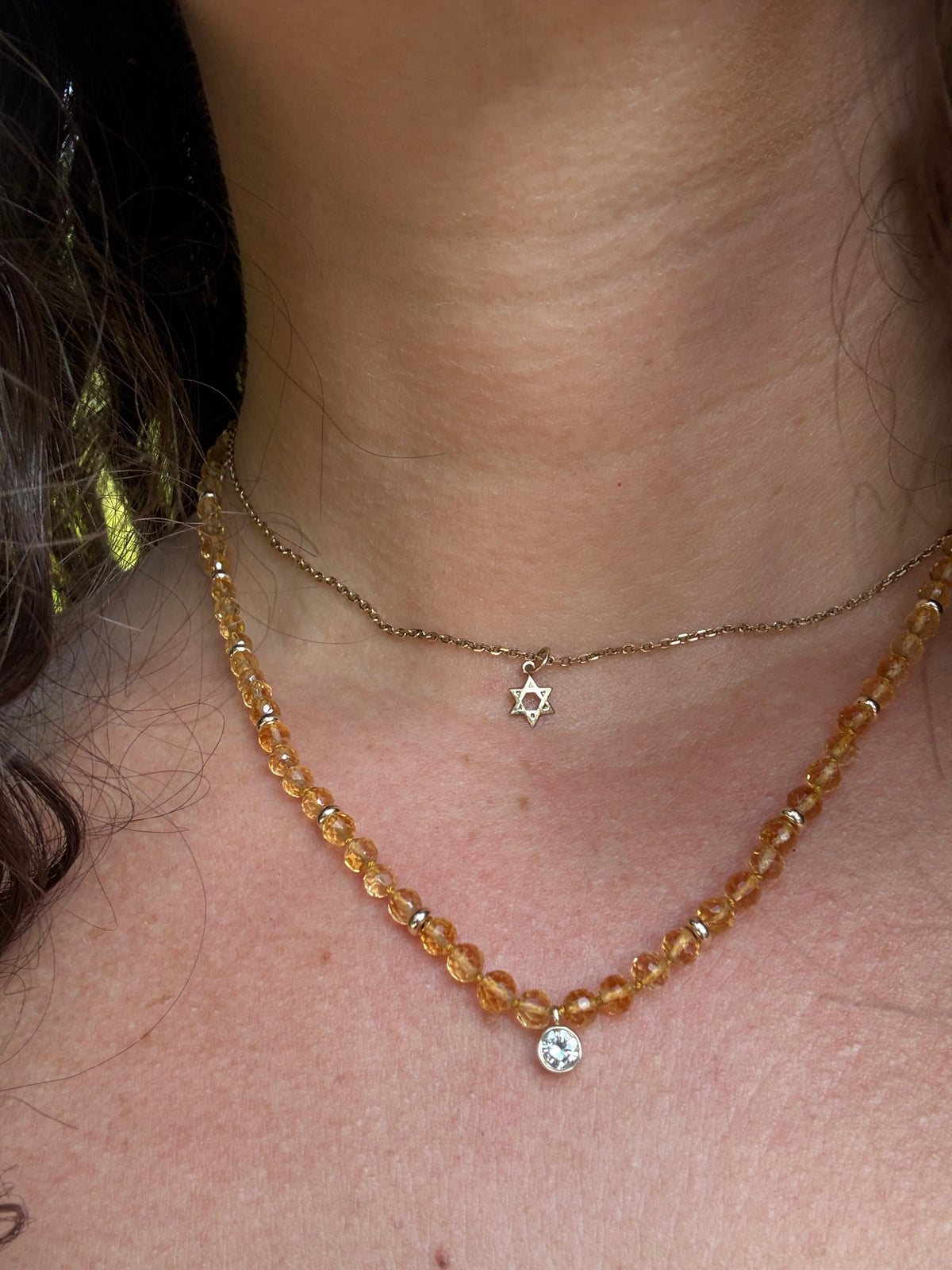 Citrine & Diamond Necklace