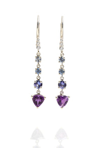 Amethyst & Sapphire Drop Earrings