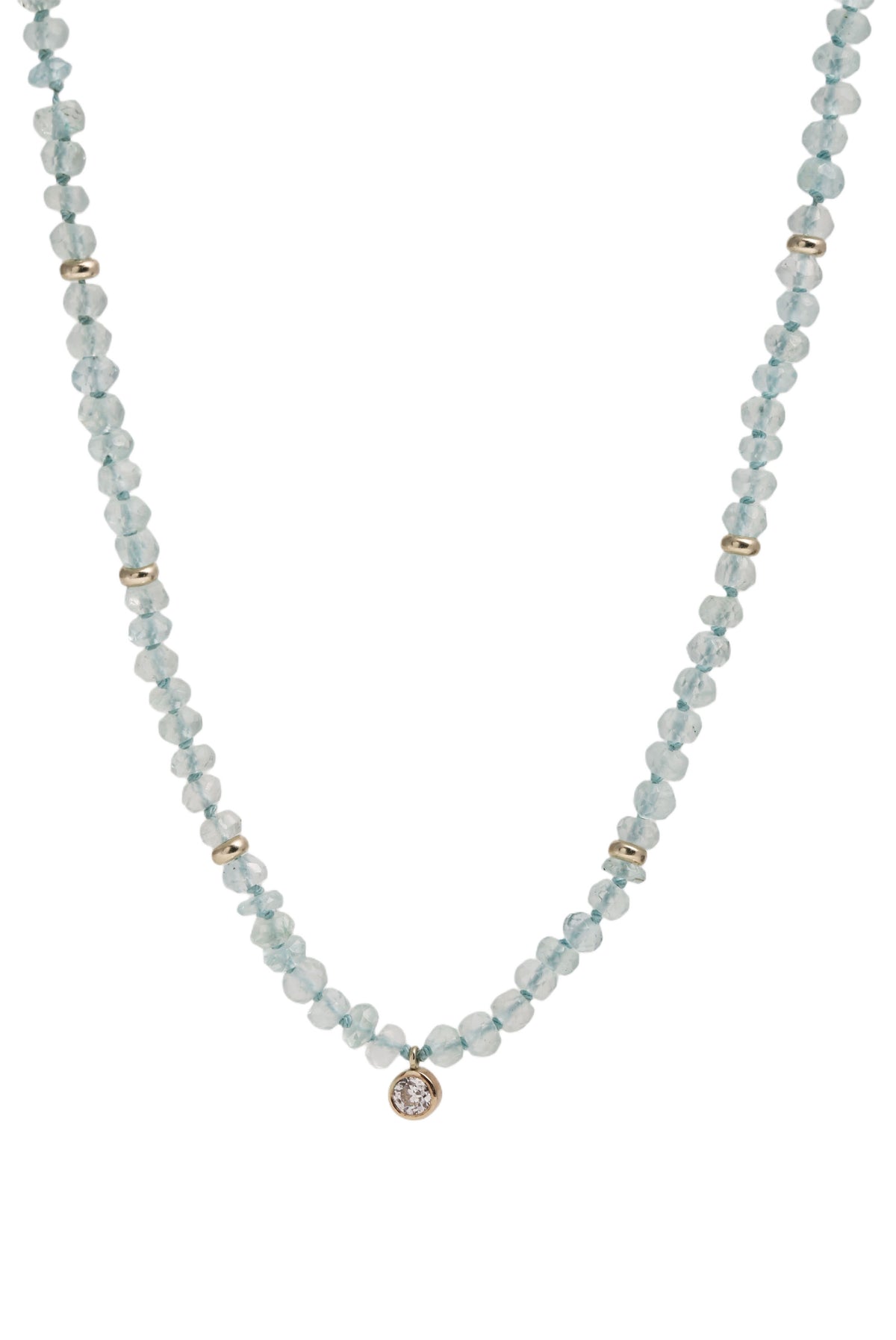 Aquamarine & Diamond Necklace
