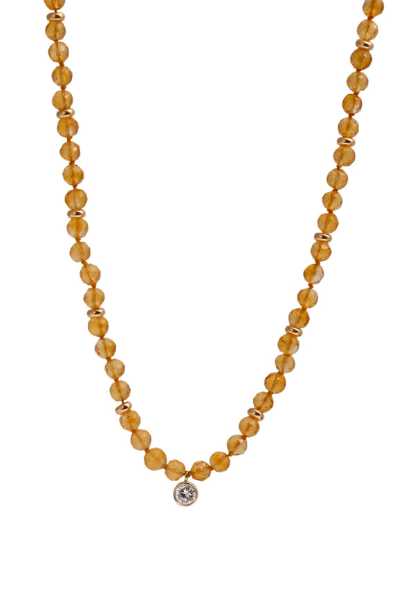 Citrine & Diamond Necklace
