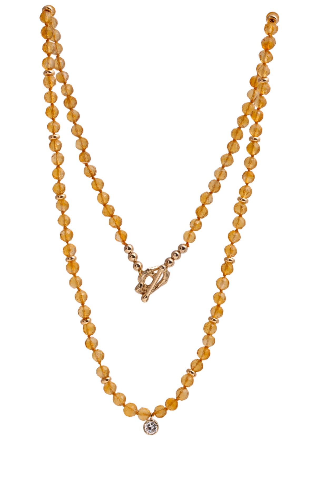 Citrine & Diamond Necklace