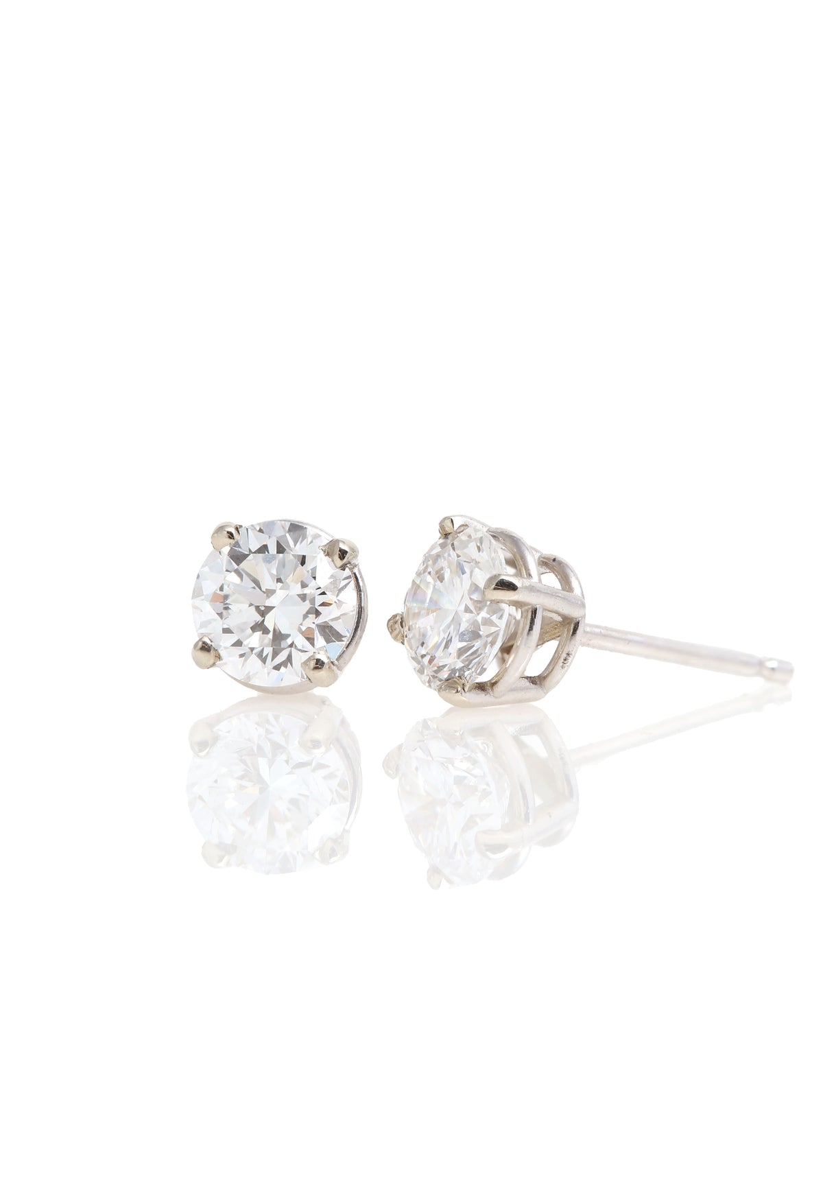 14K White Gold Laboratory-Grown Diamond Stud Earrings