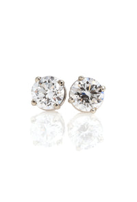 14K White Gold Laboratory-Grown Diamond Stud Earrings