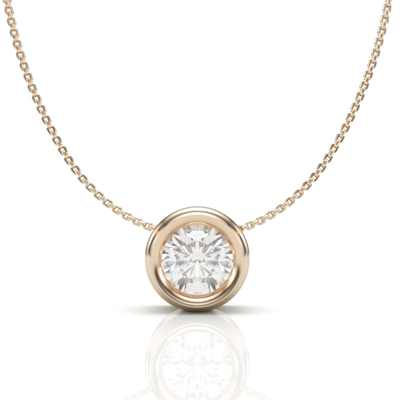 Solitaire Diamond Bezel Necklace