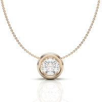 Solitaire Diamond Bezel Necklace