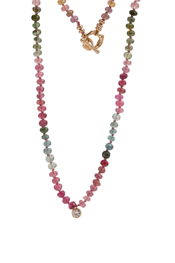 Multi-Color Tourmaline & Diamond Necklace