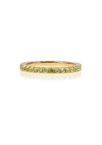 14K Yellow Gold Demantoid Garnet Eternity Ring