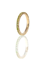 14K Yellow Gold Demantoid Garnet Eternity Ring