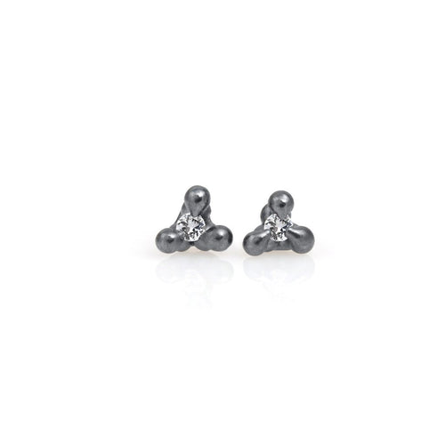3 Prong White Sapphire Studs