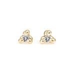 Load image into Gallery viewer, 3 Prong White Sapphire Studs
