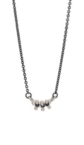 Limited Edition 3 Stone Bar Necklace Black Spinel