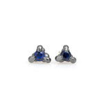 Load image into Gallery viewer, 3 Prong Blue Sapphire Studs
