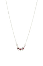 Load image into Gallery viewer, 5 Stone Bar Necklace Garnet
