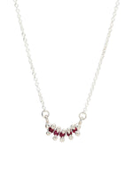Load image into Gallery viewer, 5 Stone Bar Necklace Garnet
