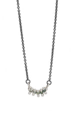Load image into Gallery viewer, Limited Edition 5 Stone Bar Necklace Ombré Green Sapphires
