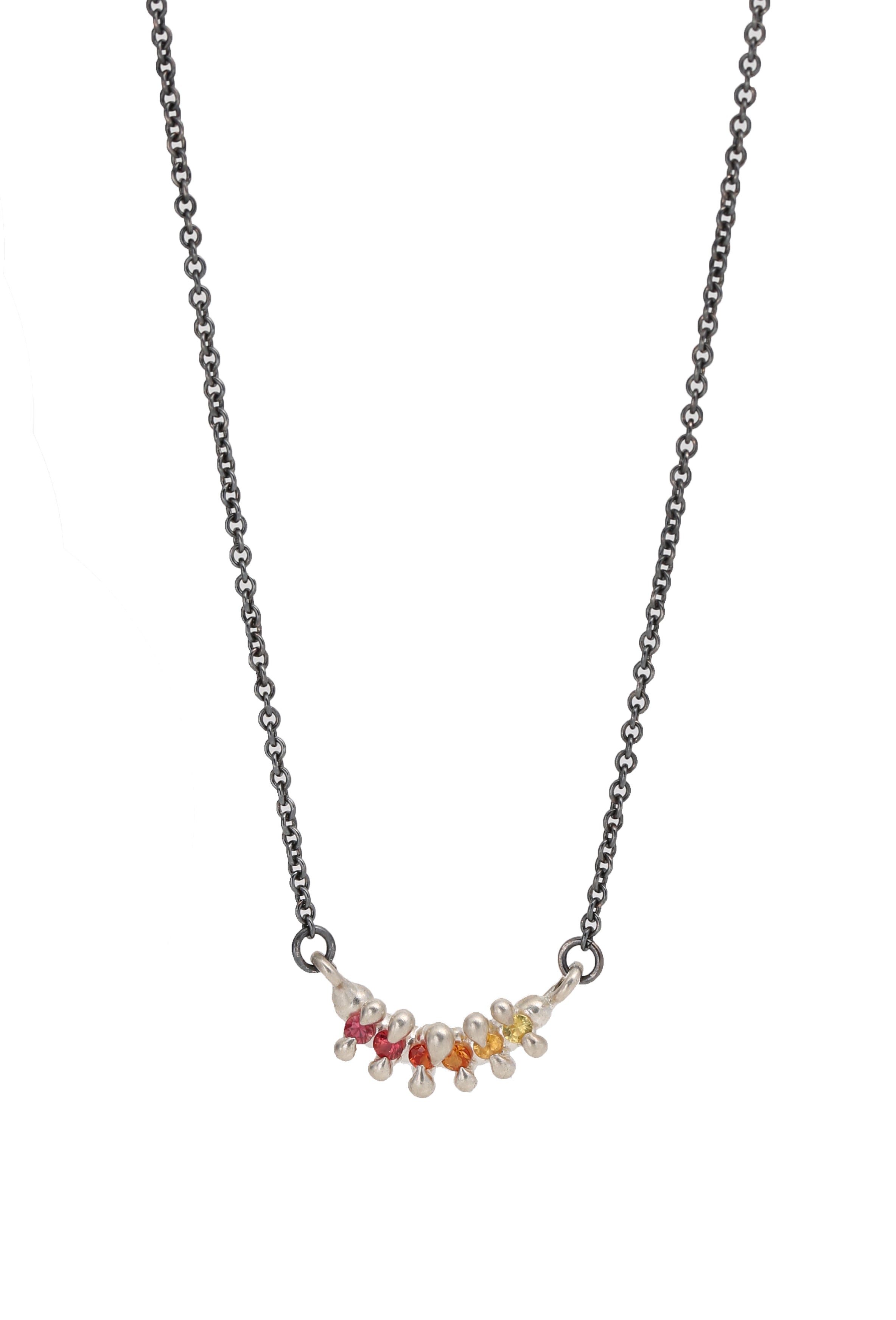 Limited Edition 6 Stone Bar Necklace Ombré Sapphires