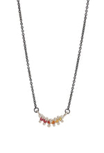 Load image into Gallery viewer, Limited Edition 6 Stone Bar Necklace Ombré Sapphires
