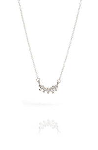 5 Stone Bar Necklace White Sapphire