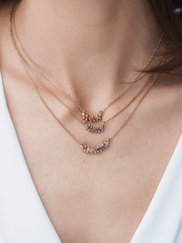 5 Stone Bar Necklace Garnet