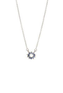 Halo XS Blue Sapphire Necklace